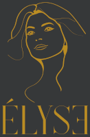 Élyse Rosé-Sprizz (Élyse Rosé-Spritzer)-Logo-Schriftzug mit Kopf für Footer